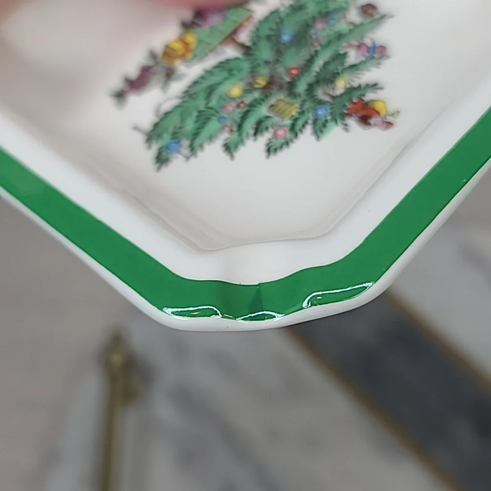 Spode Christmas Tree Classic Vintage Collectible Ceramic Square Ash Tray